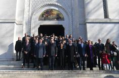 Minister Vučević Lays Wreath at Saint George Church in Oplenac to Mark Statehood Day