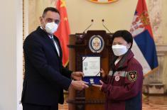 The highest military awards presented to the members of the Chinese medical team