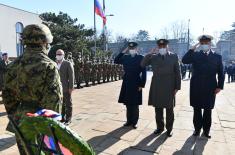Delegation representing Ministry of Defence and Serbian Armed Forces lays wreaths to mark Defenders of the Fatherland Day