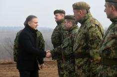 Minister Stefanović visits Air Force and Air Defence NCO Course students  