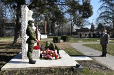 Delegation representing Ministry of Defence and Serbian Armed Forces lays wreaths to mark Defenders of the Fatherland Day