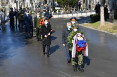 Delegation representing Ministry of Defence and Serbian Armed Forces lays wreaths to mark Defenders of the Fatherland Day