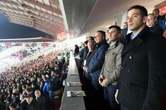 Defence Ministers at Serbia – Austria football match 