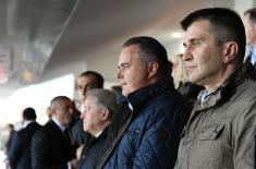 Defence Ministers at Serbia – Austria football match 