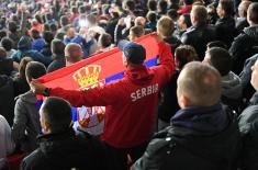 Defence Ministers at Serbia – Austria football match 