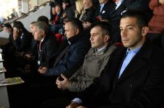 Defence Ministers at Serbia – Austria football match 