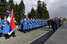 Greek President Katerina Sakellaropoulou lays wreath at Monument to Unknown Hero on Mt. Avala