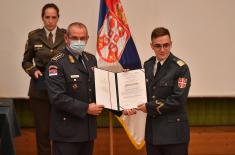 Diplomas awarded to cadets and students of the Military Academy