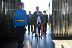 President and Supreme Commander Vučić lays a wreath at the Monument to Unknown Hero on Mount Avala