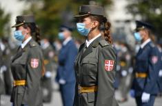 Final rehearsal of the promotion ceremony of the Serbian Armed Forces’ youngest officers