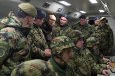 Minister Vučević and General Mojsilović Visit Members of 250th Rocket Brigade on New Year’s Eve