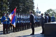 President and Supreme Commander Vučić lays a wreath at the Monument to Unknown Hero on Mount Avala