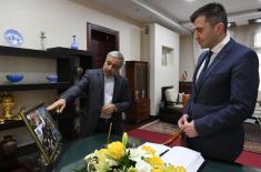 Minister Djordjevic signs book of condolences at the Embassy of Iran 