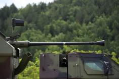 Firing with 40 mm time ammunition as part of the verification testing of the advanced L-70 Bofors anti-aircraft gun (PASARS)