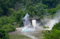 Firing with 40 mm time ammunition as part of the verification testing of the advanced L-70 Bofors anti-aircraft gun (PASARS)