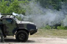 Firing with 40 mm time ammunition as part of the verification testing of the advanced L-70 Bofors anti-aircraft gun (PASARS)