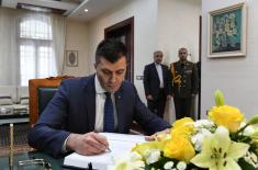 Minister Djordjevic signs book of condolences at the Embassy of Iran 