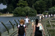 The Serbia Armed Forces Installed Pontoon Bridge to Lido Beach