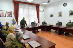 The Plaque of the University of Defence for Minister of Defence Aleksandar Vulin