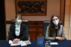 Minister Stefanović meets with UNDP Resident Representative Ms Francine Pickup