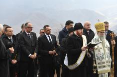 A delegation from the Ministry of Defence and the Serbian Armed Forces lays a wreath at the grave of Pavle Bulatović in Rovci  