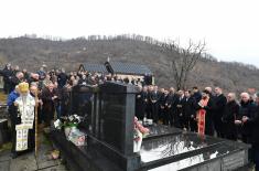 A delegation from the Ministry of Defence and the Serbian Armed Forces lays a wreath at the grave of Pavle Bulatović in Rovci  