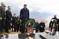 A delegation from the Ministry of Defence and the Serbian Armed Forces lays a wreath at the grave of Pavle Bulatović in Rovci  