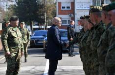 Minister Vučević visits 2nd Army Brigade