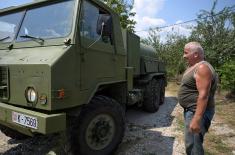 Помоћ Војске Србије у водоснабдевању у општинама Горњи Милановац и Мионица