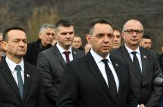 A delegation from the Ministry of Defence and the Serbian Armed Forces lays a wreath at the grave of Pavle Bulatović in Rovci  