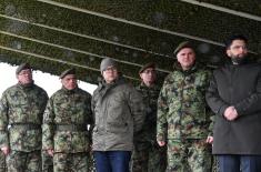 Minister Vučević visits 3rd Army Brigade, Mixed Artillery Brigade