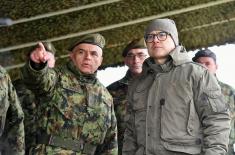 Minister Vučević visits 3rd Army Brigade, Mixed Artillery Brigade