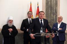 President Vučić: Support to the Serbian people is support for the preservation of peace