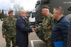 Minister Vučević visits 2nd Army Brigade