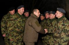 Minister Vulin with the members of 250th Rocket Brigade on the New Year’s Eve: The Serbian Armed Forces are always ready to preserve our country