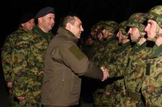 Minister Vulin with the members of 250th Rocket Brigade on the New Year’s Eve: The Serbian Armed Forces are always ready to preserve our country