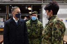 Minister Stefanović inspects final preparations of temporary Covid hospital at Novi Sad Fair