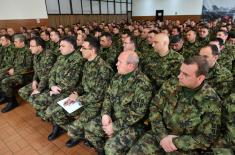 Defence Minister talked to members of the Air Force and Air Defence at Batajnica airport
