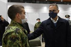 Minister Stefanović inspects final preparations of temporary Covid hospital at Novi Sad Fair