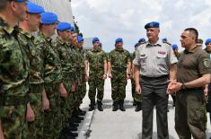 The send-off ceremony for the members of the Guard who will participate in Victory Parade in Moscow