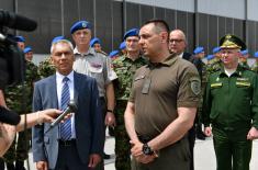 The send-off ceremony for the members of the Guard who will participate in Victory Parade in Moscow