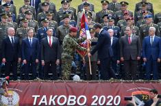 The President of the Republic and the Supreme Commander of the Serbian Armed Forces handed over military flags to the 72nd Special Operations Brigade and the 63rd Parachute Brigade