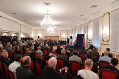 President Vučić Attends Presentation of Collection of Works of Milorad Ekmečić in Central Military Club