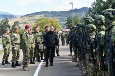 Minister of Defence Stefanović and Chief of General Staff, General Mojsilović, visit units on alert