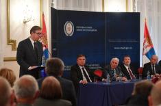 President Vučić Attends Presentation of Collection of Works of Milorad Ekmečić in Central Military Club