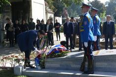 Minister Stefanović Lays Wreath on the Occasion of Anniversary of Death of Milunka Savić