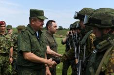 Minister Vulin and General Ravkov attend practice within the framework of "Slavic Brotherhood 2019" Exercise