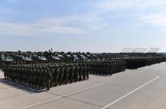 Minister Vučević and General Mojsilović at Dry Run for Demonstration of Capabilities of the Serbian Armed Forces “Granite 2023”