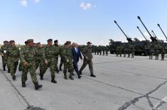 Minister Vučević and General Mojsilović at Dry Run for Demonstration of Capabilities of the Serbian Armed Forces “Granite 2023”