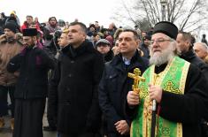 Members of the Serbian Armed Forces swimming for the Holy Epiphany Cross across Serbia